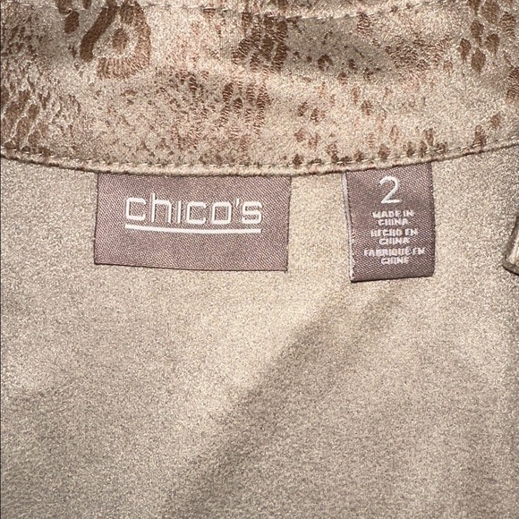 Chico's Beige Leopard Print Blazer Size 2 - Picture 12 of 15